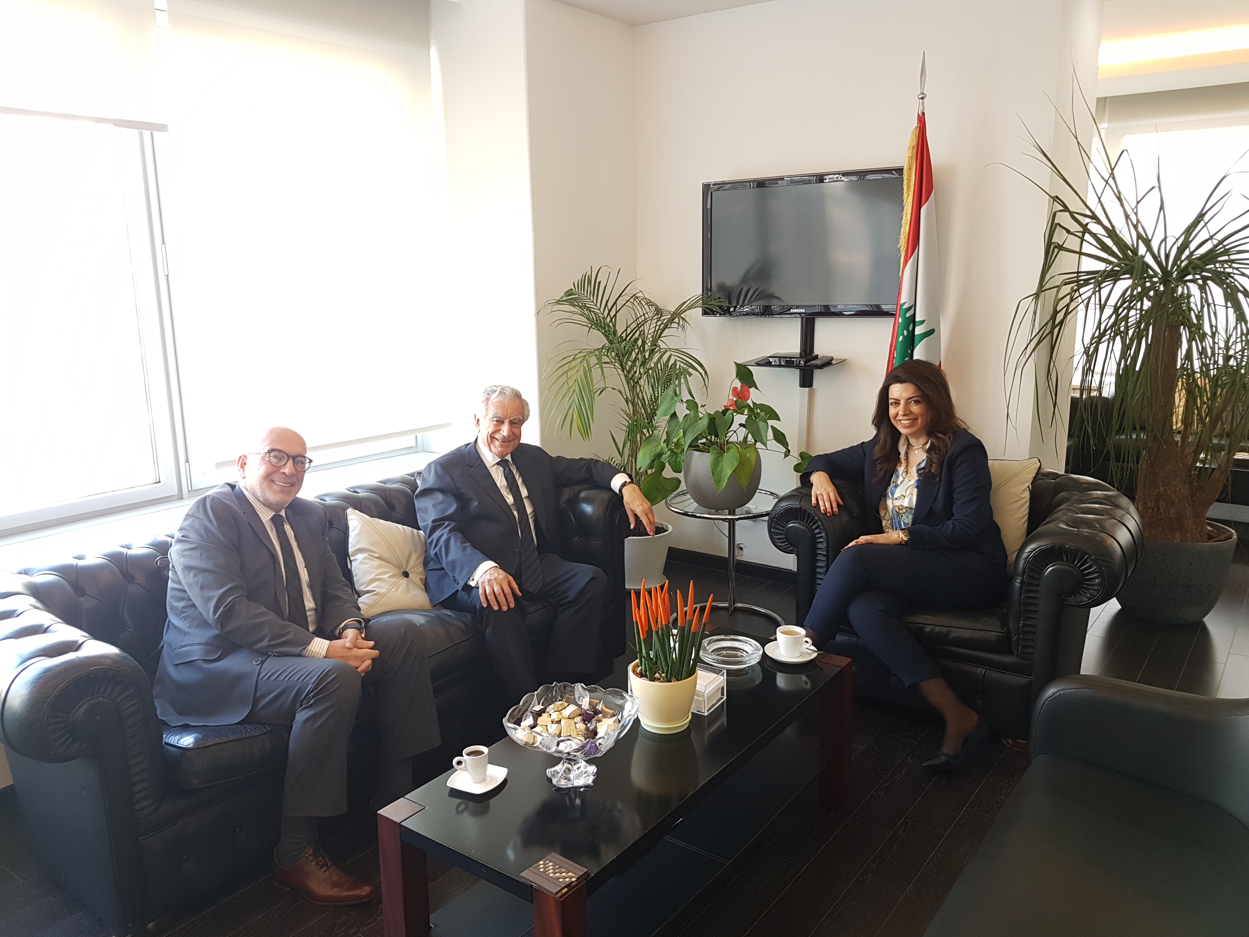 شريم تلتقي رئيس الجامعة الاميركية ورئيس مؤسسة وعد