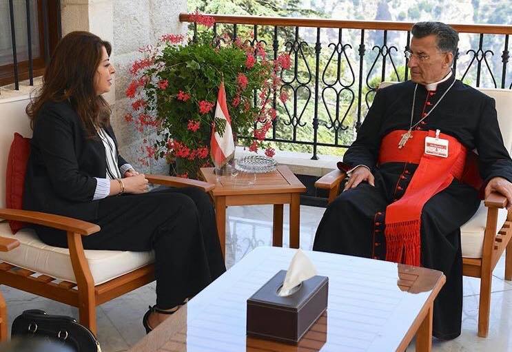 لقاء الوزيرة شريم مع البطريرك الراعي في الديمان