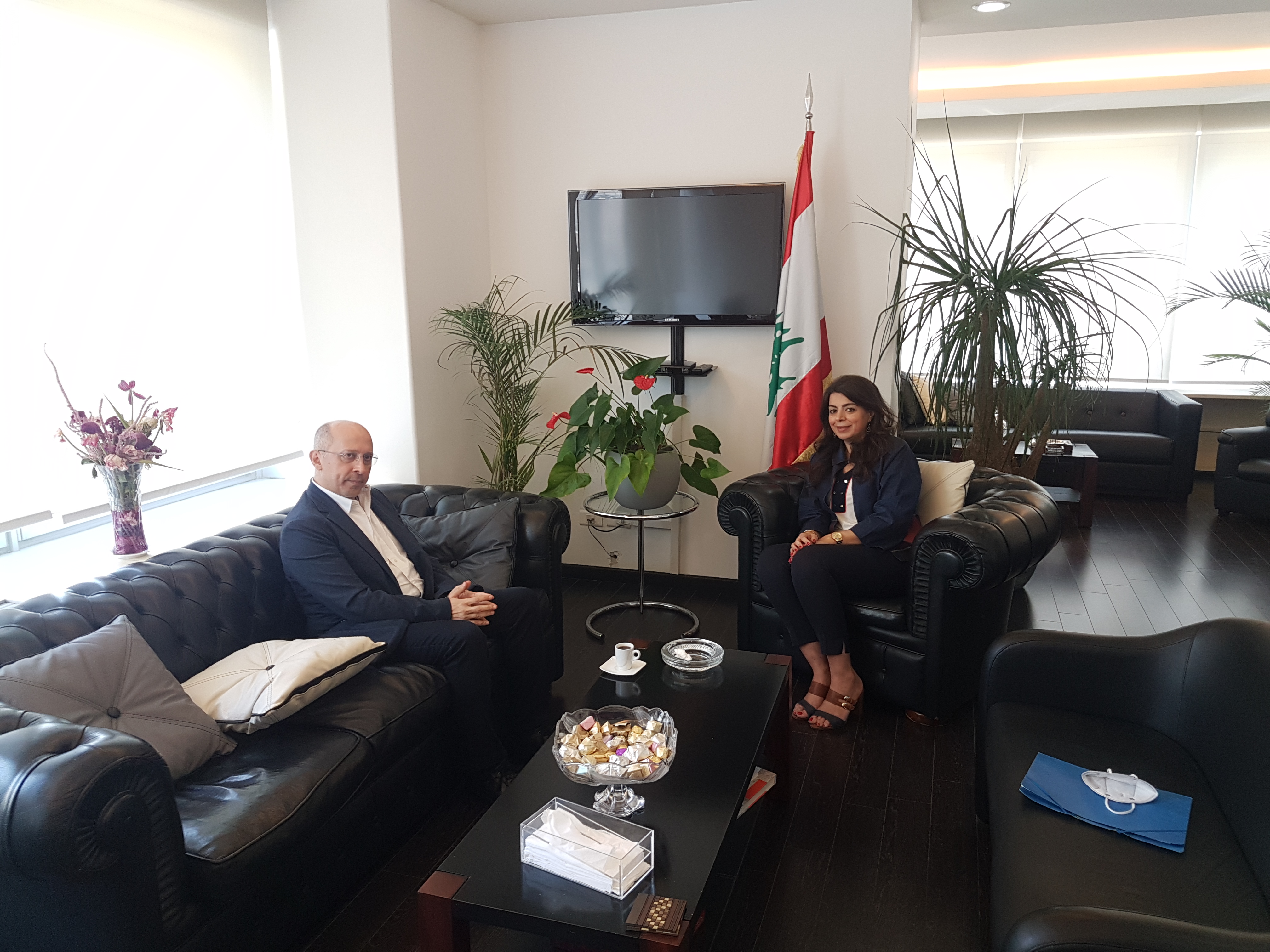 استقبلت وزيرة المهجرين النائب ألان عون والنائب ادغار طرابلسي 